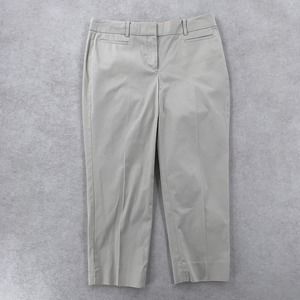 Talbots The Perfect Crop Capris Chino Pants Ivory Flat Front‎ Petites Casual 6P